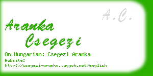 aranka csegezi business card